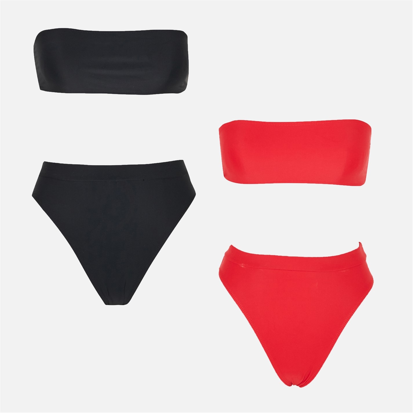 Set Costum Baie Bikini Set 2 Missguided Bandeau High Leg Multicolor