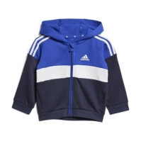 Trening fleece adidas Tiberio 3-Stripes Colorblock pentru Bebelusi albastru gri