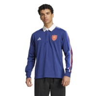 adidas Franta Rugby Culture Shirt pentru adulti inchis bleumarin alb