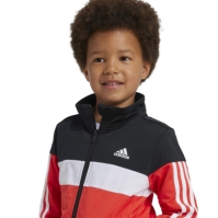 Treninguri adidas Tiberio 3-Stripes Colourblock Shiny Juniors negru rosu alb