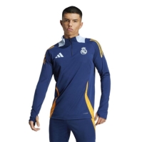 adidas Real Madrid antrenament Drill Top 2024 2025 pentru adulti bleumarin portocaliu