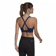 Bustiera sport adidas X Karlie Kloss Medium Impact pentru femei bleumarin albastru