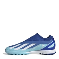 Ghete fotbal gazon sintetic adidas X Crazyfast League Laceless albastru alb