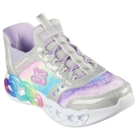 Adidasi SKECHERS SLIP-INS : Infinite Heart Lights argintiu multicolor