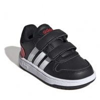 Adidasi sport adidas Hoops pentru Bebelusi negru alb rosu