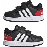 Adidasi sport adidas Hoops pentru Bebelusi negru alb rosu