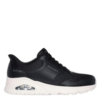 Adidasi sport Skechers Duraleather & plasa Slip-Ins Fashion Low-Top pentru femei negru alb