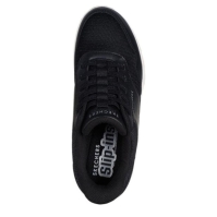 Adidasi sport Skechers Duraleather & plasa Slip-Ins Fashion Low-Top pentru femei negru alb