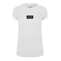 ARMANI EXCHANGE AX Logo Slim Tee femei optic alb