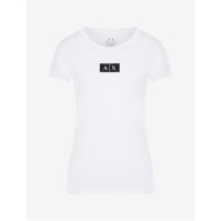 ARMANI EXCHANGE AX Logo Slim Tee femei optic alb