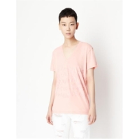 ARMANI EXCHANGE AX Logo Vneck Tee femei roz gri