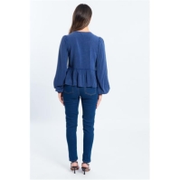 Be You Tie Front Top pentru femei bleumarin