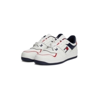 Blugi Adidasi sport Tommy Retro din piele baschet alb bleumarin rosu