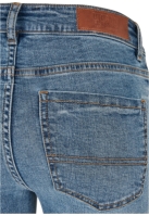 Blugi Mid Waist Skinny pentru Femei washed Urban Classics albastru