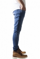 Blugi Slim Fit Biker albastru washed Urban Classics