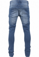 Blugi Slim Fit Biker albastru washed Urban Classics