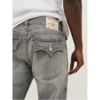 Blugi True Religion Ricky Single Needle Straight alb gri albastru