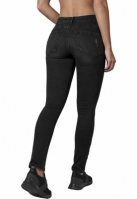 Blugi urban cu talie inalta Skinny pentru Femei negru washed Urban Classics