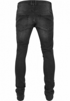 Blugi urban Slim Fit cu taieturi la genunchi negru washed Urban Classics