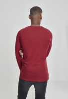 Bluza barbati cu manca lunga fitted rosu burgundy Urban Classics