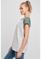 Bluza contrast pentru Femei gri deschis Urban Classics verde