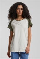 Bluza contrast pentru Femei whitesand+olive Urban Classics alb murdar oliv