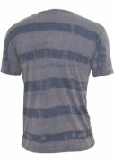 Tricou cu decolteu in V Fantasy cu dungi Burnout albastru denim Urban Classics