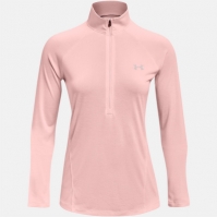 Bluza cu fermoar Under Armour Tech pentru femei rosu tint