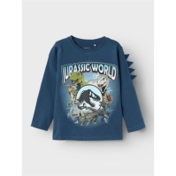 Bluza cu maneca lunga Name It Jurassic World inchis denim