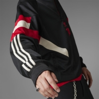 Bluza de trening adidas Manchester United Originals Half-cu fermoar pentru adulti negru rosu