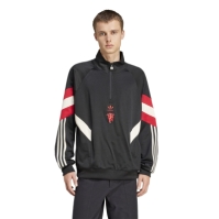 Bluza de trening adidas Manchester United Originals Half-cu fermoar pentru adulti negru rosu