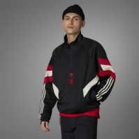 Bluza de trening adidas Manchester United Originals Half-cu fermoar pentru adulti negru rosu