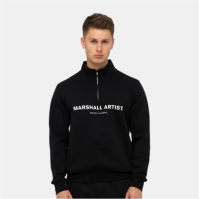 Bluza de trening Marshall Artist Artist Stampa quarter cu fermoar negru