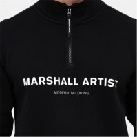 Bluza de trening Marshall Artist Artist Stampa quarter cu fermoar negru