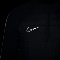 Bluza fotbal Nike Academy iarna Warrior Therma-FIT 1/2-cu fermoar pentru Barbati gri argintiu