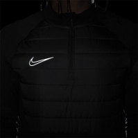 Bluza fotbal Nike Academy iarna Warrior Therma-FIT 1/2-cu fermoar pentru Barbati negru galben