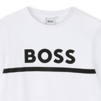 Bluza logo mare maneca lunga Boss Boss copii alb 10p