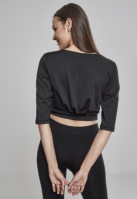 Bluza scurta Active cu maneci trei sferturi pentru Femei negru Urban Classics