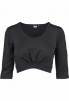 Bluza scurta Active cu maneci trei sferturi pentru Femei negru Urban Classics