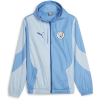 Jacheta Puma Manchester City Pre-Match Woven pentru adulti albastru argintiu