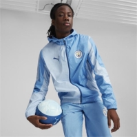 Jacheta Puma Manchester City Pre-Match Woven pentru adulti albastru argintiu