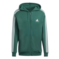 Bluze Hanorac adidas 3-Stripes Full-cu fermoar pentru Barbati verde