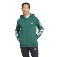 Bluze Hanorac adidas 3-Stripes Full-cu fermoar pentru Barbati verde