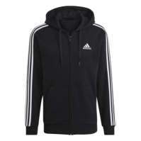 Bluze Hanorac adidas 3-Stripes Full-cu fermoar pentru Barbati negru alb