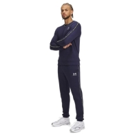 Pantaloni sport fleece conici Under Armour Icon pentru Barbati bleumarin alb