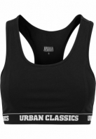 Bustiera cu logo pentru Femei negru Urban Classics