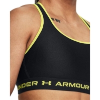 Bustiera in X Under ARMOUR Medium Support pentru femei negru galben