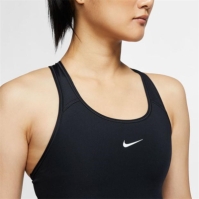 Bustiera sport Nike Swoosh Medium-Support 1-Piece Pad pentru femei negru alb