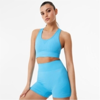 Bustiera sport USA Pro Crop albastru aqua