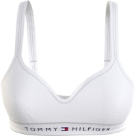 Bustiera Tommy Hilfiger Original cu decolteu in V alb